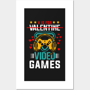 V Is For Video Game - Valentine Day Posters and Art